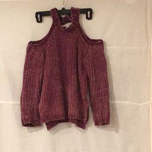 Off-shoulder cutout sweater with side slits